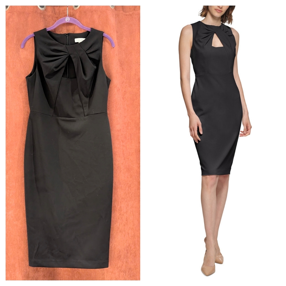 Calvin Klein Twist-Neck Cutout Sheath Dress